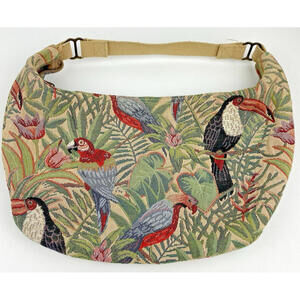 My Maine Bag Tropical Birds Shoulder Hand Vintage Tapestry Bangor EUC Toucan
